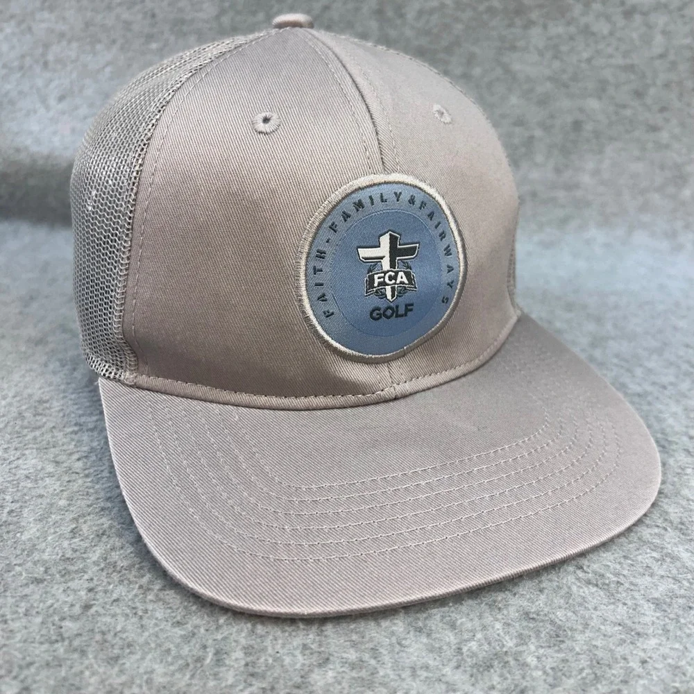 FCA Golf Faith Family Fairways Mens Gray Unbranded Trucker Hat Snapback OSFM
